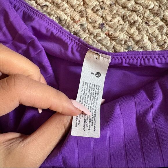 NWT Lululemon Ribbed High-Waist Skimpy-Fit Swim Bottom Atomic Purple- Size 8 - Picture 6 of 10